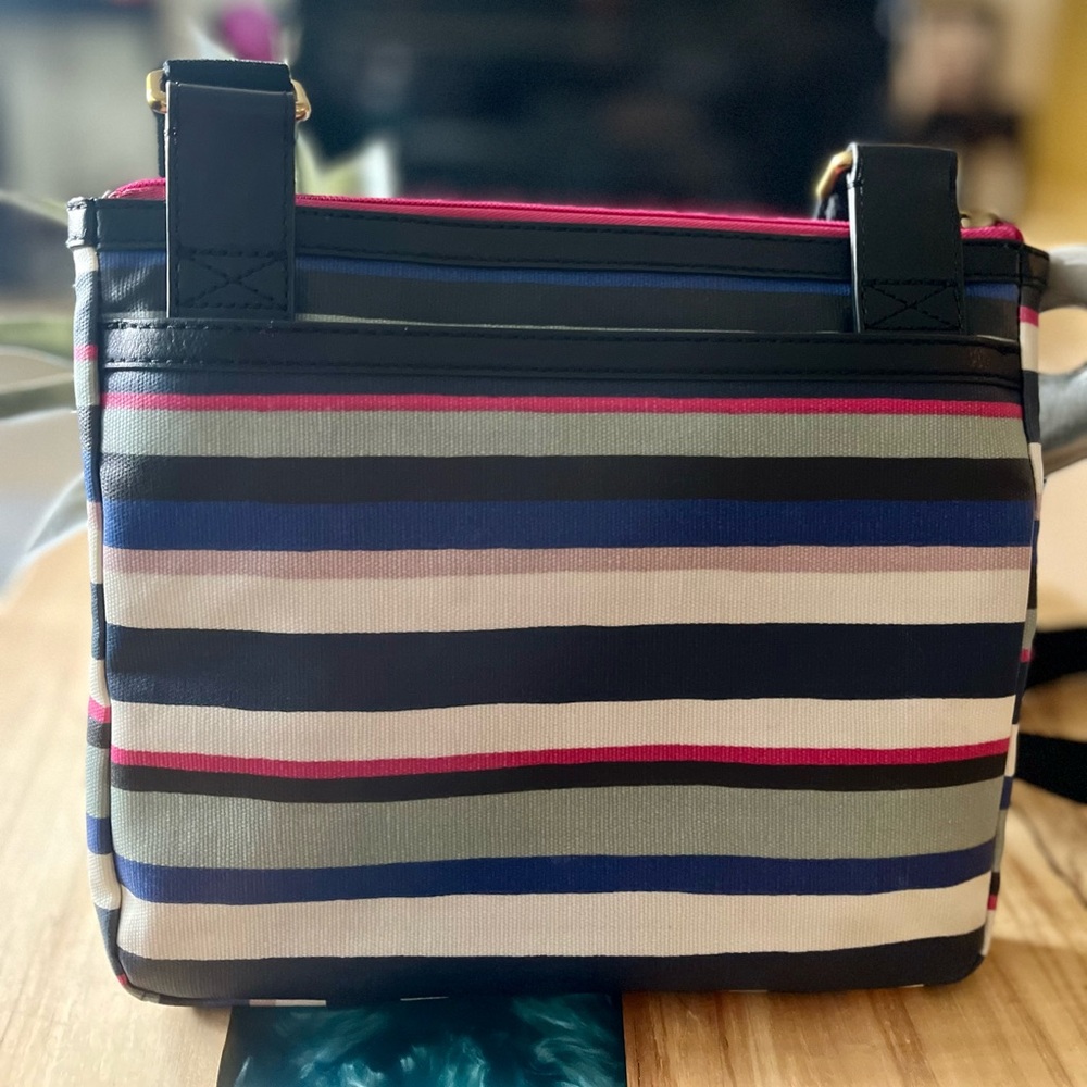 Fossil Eliza Coated Canvas Striped Crossbody Bag EUC - Picture 11 of 13
